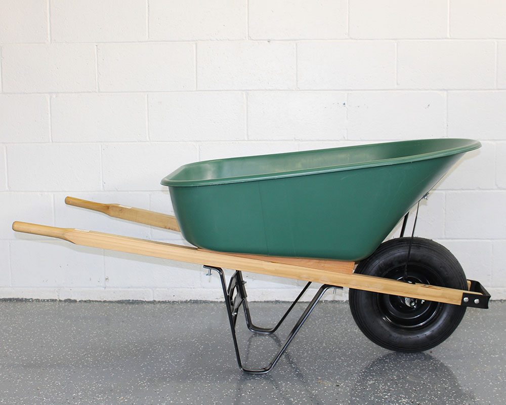 6 cubic foot poly wheelbarrow